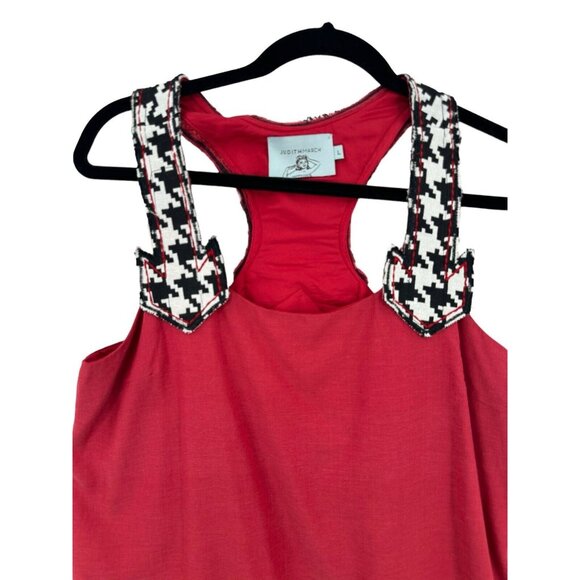 Judith March Houndstooth Crimson Tiered Lined Top University of Alabama Large - Picture 5 of 12